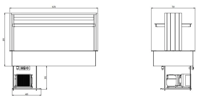 Стол охлаждаемый шведский Enofrigo DOGE ISOLA FISSA RF VT 1400 св. дуб