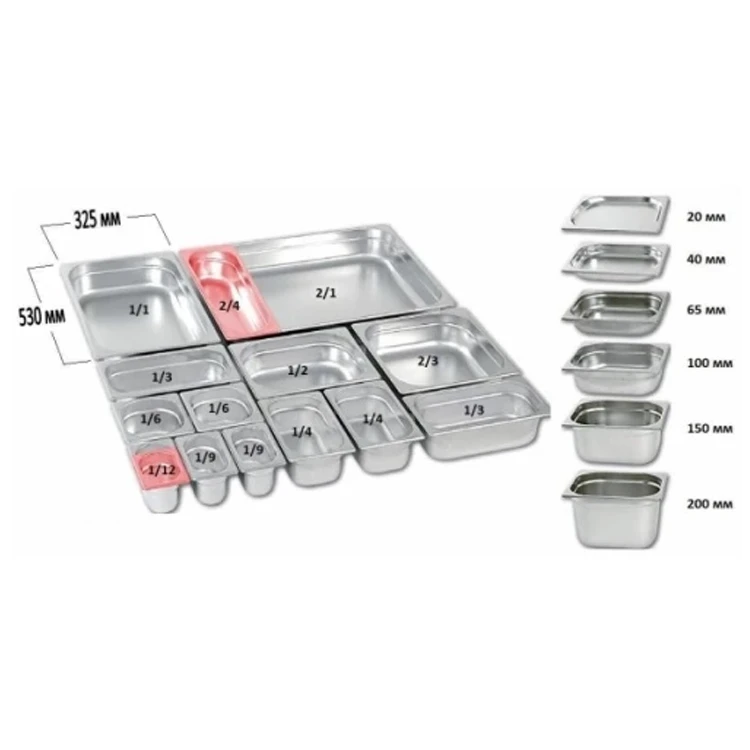 Гастроемкость Hurakan GN 1/6-100