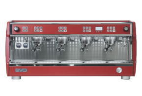 Эспрессо-кофемашина DALLA CORTE EVO2 (4 группы) Искрящийся красный