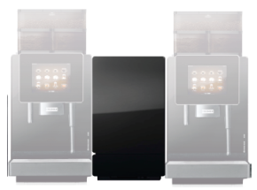 Холодильник SU12 EC Twin между 2 кофемашинами, на прилавке