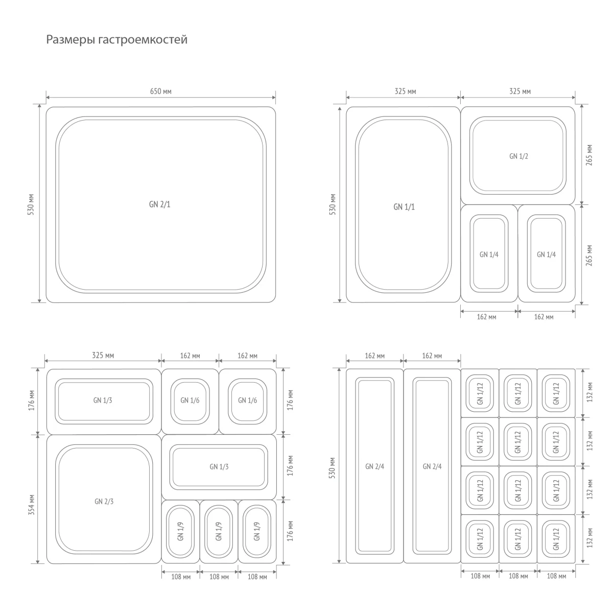 Гастроемкость Hurakan GN 2/1-20
